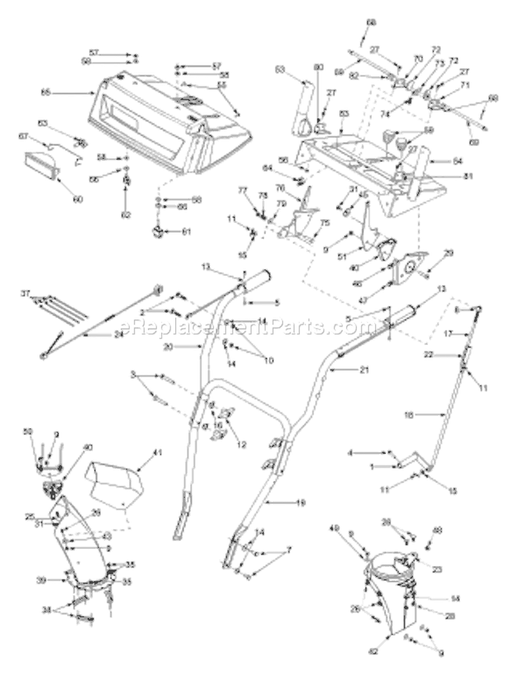 Page E Diagram and Parts List for 31AH7L3G701 2005 Yard Man Snow Blower